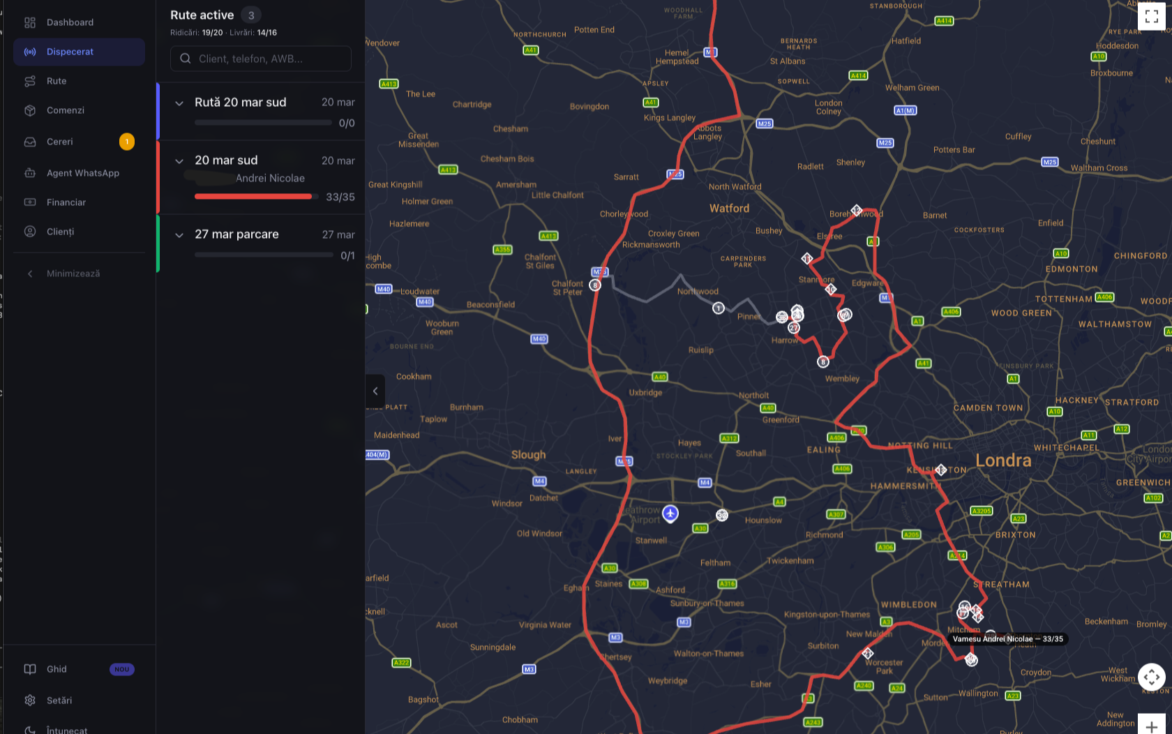 Harta live cu rute si soferi in timp real